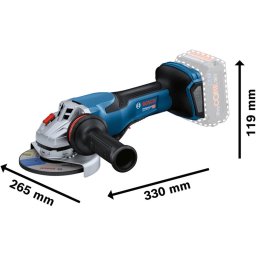 Polizor unghiular pe acumulator GWS 18V-15 P, 125mm, fara baterie si incarcator, 9800rpm, 97dB, Albastru