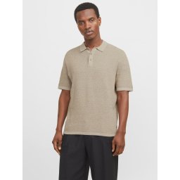 Jack & Jones Tricou polo barbati, cu aspect tricotat, Regular Fit, Maro (SELECTATI MARIMEA: XL)