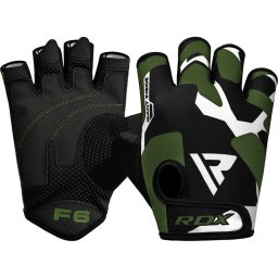 Mănuși Fitness RDX F6 Sublimation Lycra Brevetată Cauciuc 3MM - negru/verde, S
