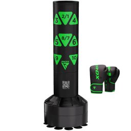 Sac de Box Podea Copii RDX KT Ronin 4FT 2-în-1 cu Mănuși - Verde, 4FT