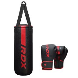 Set Sac de Box RDX F6 2FT KARA Kids + Mănuși 6 OZ - Rosu, uni