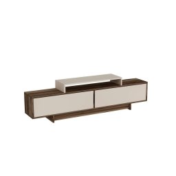 Hanah Home comoda TV living 180x50.2x29.6 cm, PAL 18mm, spatiu depozitare, fixabil perete, nuc deschis/bej - Verificat A · Re-Bloom