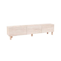 Alvin Travertine comoda TV living 180x42x31.4 cm, PAL 18mm, finisaj travertin, stil contemporan - Verificat A · Re-Bloom