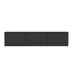 Hanah Home comoda TV living 160x35x32 cm, PAL 18mm, rafturi multiple, fixabil perete, antracit - Verificat A · Re-Bloom