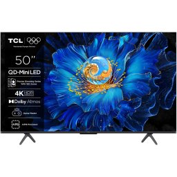 Televizor TCL MiniLed 50C6KS, 126 cm, Smart Google TV, 4K Ultra HD, Clasa E, 60Hz, Negru