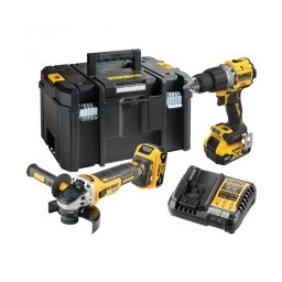 Dewalt - DCD805N + DCG405N - Masina de gaurit si insurubat cu percutie, 90 Nm + Polizor unghiular, 125 mm + Set 2 acumulatori si incarcator, Li-Ion, 18 V, 5 Ah + valiza speciala