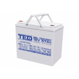 Acumulator 12V GEL Deep Cycle, Dimensiuni 229 x 138 x 208 mm, Baterie 12V 57Ah M6, TED Electric TED003393
