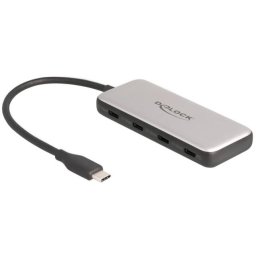 DeLOCK USB 10 Gbps USB Type-C Hub with 4 x USB Type-C, USB hub (grey)
