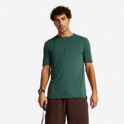 Tricou respirant cu guler rotund Fitness Verde Bărbați
