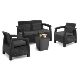 Set de mobilier de grădină Corfu Love Duo cu masă Luzon, culoare grafit