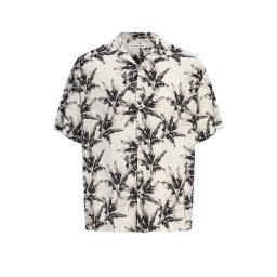 JACK & JONES Cămaşă Jjjeff Monochrome Aop Resort Ss 12289980 14-4102 TCX glacier gray