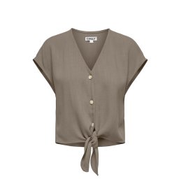 ONLY Cămaşă Onlsiesta Ss Knot Lin Bl 15322270 18-1112 TCX walnut