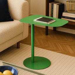 Masa laterala Nastätten din metal verde mat 50x50x38 cm [en.casa]
