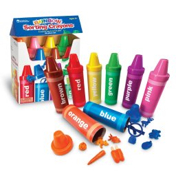 Creioane curcubeu pentru sortare si invatarea culorilor, 3 ani+