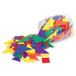 Joc Tangram educativ in 6 culori cu 210 piese geometrice