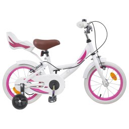 Bicicleta pentru Copii 12 Inci pentru 2-4 ani Alb GartenMobel Dekor