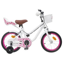 Bicicleta pentru Copii 12 Inci pentru 2-4 ani Alb GartenMobel Dekor