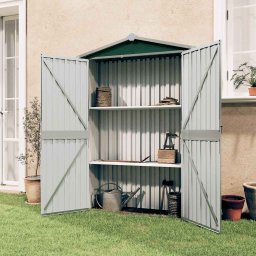 Magazie de gradina, verde, 116x45x175 cm, otel zincat GartenMobel Dekor