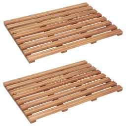 Covoare de baie, 2 buc., 56 x 37 cm, lemn masiv de acacia GartenMobel Dekor