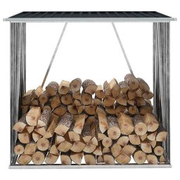 Sopron de lemne de gradina, gri, 163x83x154 cm, otel galvanizat GartenMobel Dekor