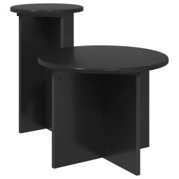 Set masute laterale 2 pcs Stejar Negru Lemn prelucrat GartenMobel Dekor