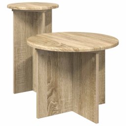 Set masute laterale 2 pcs Stejar Sonoma Lemn prelucrat GartenMobel Dekor