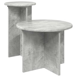 Set masute laterale 2 pcs Gri Beton Lemn prelucrat GartenMobel Dekor