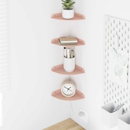 Raft suspendat cu raft cu depozitare 4 pcs Roz 15 x 15 x 2 cm GartenMobel Dekor