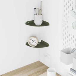 Raft suspendat cu raft 2 pcs Verde masliniu 15 x 15 x 2 cm GartenMobel Dekor