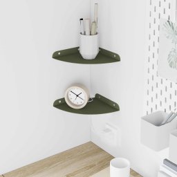 Raft suspendat cu raft 2 pcs Verde masliniu 18 x 18 x 2 cm GartenMobel Dekor