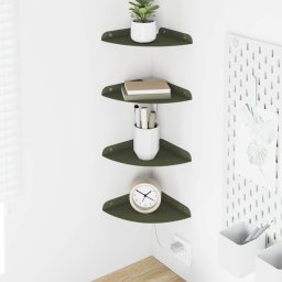 Raft suspendat cu raft 4 pcs Verde masliniu 18 x 18 x 2 cm GartenMobel Dekor