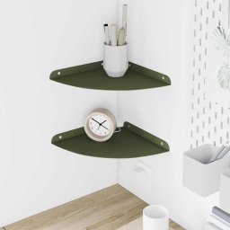Raft suspendat cu raft 2 pcs Verde masliniu 24 x 24 x 2 cm GartenMobel Dekor