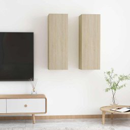Comode TV, 2 buc., stejar Sonoma, 30,5x30x90 cm, lemn prelucrat GartenMobel Dekor