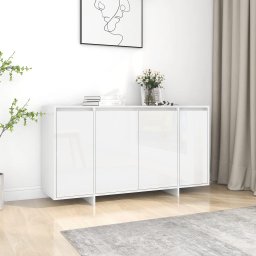 Servanta, alb extralucios, 135x41x75 cm, PAL GartenMobel Dekor