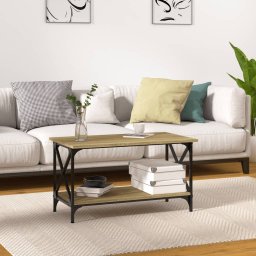 Masuta cafea, stejar sonoma, 80x45x45 cm lemn prelucrat si fier GartenMobel Dekor