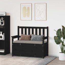 Banca, negru, 112,5x51,5x96,5 cm, lemn masiv de pin GartenMobel Dekor