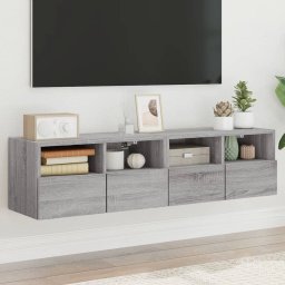 Comode TV de perete, 2 buc., gri sonoma, 60x30x30 cm, lemn GartenMobel Dekor