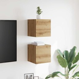 Dulapuri TV montaj perete 2 buc. stejar artizanal 30,5x30x30 cm GartenMobel Dekor
