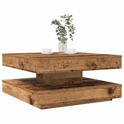 Masuta cafea rotativa 360 grade, lemn vechi 70x70x34,5 cm GartenMobel Dekor