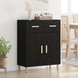 Bufet cu sertar Stejar negru 34 x 69.5 x 89 cm Lemn compozit GartenMobel Dekor