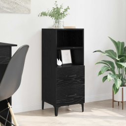 Bufet cu sertar Stejar negru 34 x 34.5 x 90 cm Lemn compozit GartenMobel Dekor