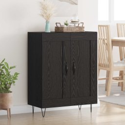 Bufet Stejar Negru 69,5 x 34 x 90 cm Lemn Ingineresc si Fier GartenMobel Dekor