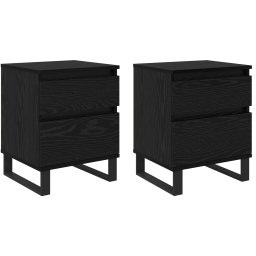 Set 2 noptiere cu 2 sertare, stejar negru, 40 x 35 x 50 cm, vidaXL