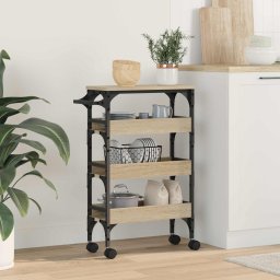 Troler de Bucatarie Stejar Sonoma 53 x 20 x 76 cm Lemn compozit GartenMobel Dekor