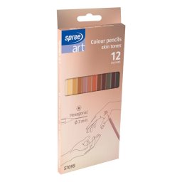 Set 12 creioane color SPREE nuante PIELE
