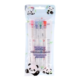 Set 4 evidentiatoare 2 in 1 cu stampila Strigo, Seria Panda