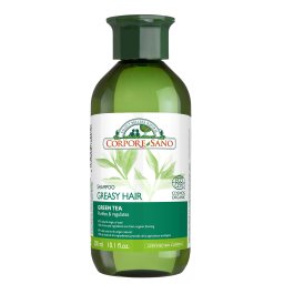 Sampon purifiant cu ceai verde si urzica, pentru par gras, Corpore Sano, 300 ml