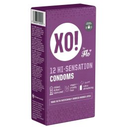 Prezervative din latex natural 100%, Hi-Sensation XO!, Flo, 12 buc