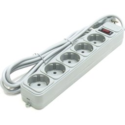 PRELUNGITOR GEMBIRD, Schuko x 5, conectare prin Schuko (T), cablu 1.8 m, 16 A, protectie supratensiune, protectie copii, gri, SPG3-B-6C (timbru verde 0.18 lei)