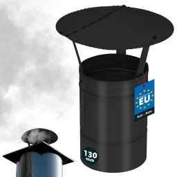 Pălărie coș fum galvanizată negru 130 mm